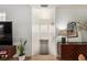 Bright entryway featuring white walls and wood floors creating a clean, modern welcome at 6809 Cobre Azul # 201, Las Vegas, NV 89108