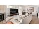 Open-concept living room flowing into dining area, featuring stylish decor and ample seating at 6809 Cobre Azul # 201, Las Vegas, NV 89108