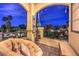 Covered Balcony with comfortable seating and golf course views at 8032 Marbella Cir, Las Vegas, NV 89128