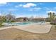 Community pool and lounge area featuring a covered pavilion and comfortable seating at 9053 Pearl Cotton Ave, Las Vegas, NV 89149