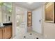 Bright entryway with a view of the bath area featuring a shower and tub at 145 E Harmon Ave # 2917, Las Vegas, NV 89109