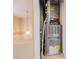 Small utility closet includes hanging pendant light and full HVAC system for the home at 172 Cloudcrest Dr, Henderson, NV 89015