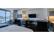 Well-lit bedroom with a dedicated work space and a spacious balcony at 4381 W Flamingo Rd # 1510, Las Vegas, NV 89103