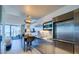 Modern kitchen featuring stainless steel appliances and an island with seating at 4381 W Flamingo Rd # 1510, Las Vegas, NV 89103