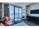 Bright living room with a balcony and expansive city views at 4381 W Flamingo Rd # 1510, Las Vegas, NV 89103