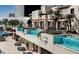 Unique pool cabanas with see-through glass-front pools overlooking the pool area and lounges at 4381 W Flamingo Rd # 1510, Las Vegas, NV 89103