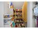 Pantry with many shelves and ample storage space for food and other household items at 4606 Engage St, North Las Vegas, NV 89031