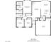 Detailed floor plan highlighting the layout with a kitchen, primary bedroom, two secondary bedrooms, and living spaces at 5033 Chambliss Dr, Las Vegas, NV 89130
