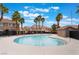 Inviting community pool surrounded by palm trees, offering a relaxing oasis for residents at 10086 Aspen Rose St # 101, Las Vegas, NV 89183