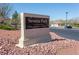 Entrance sign for Sonata Park highlighting community recreation features with lush desert landscaping at 1465 Via Savona Dr, Henderson, NV 89052