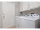 Convenient laundry room features washer, dryer, and ample storage space at 1501 Scenic Peak St, Las Vegas, NV 89144