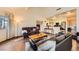 Comfortable living room with neutral walls and wood flooring at 2611 Laguna Shores Ln, Las Vegas, NV 89121