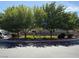 Community park featuring mature trees, picnic tables, grassy area, and street signage at 2628 Park Hyatt Ave, North Las Vegas, NV 89081