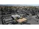 Monochrome aerial shot emphasizing home and lot in vibrant neighborhood, highlighting location and surroundings at 2870 Belcastro St, Las Vegas, NV 89117