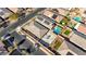 A bird's eye view shows a well-maintained home with a spacious backyard, patio, and inviting pool area at 370 Mano Destra Ln, Henderson, NV 89011