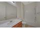 A clean bathroom featuring vanity with a sink and a shower-tub combo with tiled walls at 370 Mano Destra Ln, Henderson, NV 89011