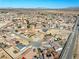 Aerial view of a neighborhood showcasing a variety of homes at 5450 Barnwood Ct, Pahrump, NV 89061
