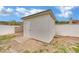 A single-story shed made of concrete and block in backyard at 7060 S Valley View Blvd, Las Vegas, NV 89118