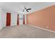 Bright bedroom with ceiling fan and large window at 12367 Indigo Montage Rd # 3, Las Vegas, NV 89183