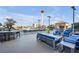 Comfortable outdoor lounge with seating, set against a backdrop of the Stratosphere Tower at 200 W Sahara Ave # 3004, Las Vegas, NV 89102