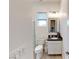 Small but cute bathroom featuring a walk-in shower and vanity at 2539 Ballatore St, Henderson, NV 89044