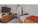 Bedroom has sliding door closet and is decorated with a sports theme at 2901 Bahama Yellow Ave, North Las Vegas, NV 89086