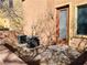 Backyard featuring AC units, a door and a block wall at 3525 Hammock St, Las Vegas, NV 89147