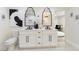 Bathroom featuring a double vanity, framed mirrors, and modern fixtures at 3645 E Viking Rd, Las Vegas, NV 89121