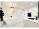 Modern bathroom with a freestanding tub, contemporary fixtures, and minimalist design at 3645 E Viking Rd, Las Vegas, NV 89121
