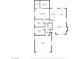 Detailed floor plan showcasing layout including bedrooms, bathrooms, kitchen, living area, and garage dimensions at 3645 E Viking Rd, Las Vegas, NV 89121