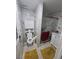 Modern bathroom with glass-enclosed shower and vanity with decorative storage over the toilet at 4342 E Russell Rd, Las Vegas, NV 89120