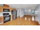 Open-concept kitchen with modern appliances and seamlessly connects to the living area at 5246 Aurora Beam Ave, Las Vegas, NV 89122