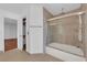 Bathroom with glass-enclosed shower/tub combo at 738 Panhandle Dr, Henderson, NV 89014