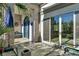 Inviting front porch area with stone accents and ample space for outdoor seating at 7436 Oak Grove Ave, Las Vegas, NV 89117