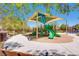 Community playground with shaded play structures, slides, and climbing features for enjoyment at 9611 Trattoria St, Las Vegas, NV 89178