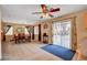 Open floorplan showing a dining room near the kitchen and sliding door leading to the backyard at 9992 Oyster Pearl St, Las Vegas, NV 89183