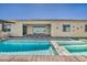 Stylish backyard swimming pool and spa with easy access to the home's sliding glass doors at 10062 Mountain Foothills Ave, Las Vegas, NV 89149