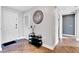 Foyer with tile floors, decorative mirror, and convenient storage at 150 Las Vegas Blvd # 1711, Las Vegas, NV 89101