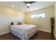 Bedroom features a ceiling fan, recessed lights, wood floors and a window providing natural light at 1513 Kirkland Ave, Las Vegas, NV 89102