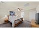 Inviting main bedroom featuring soft lighting, a ceiling fan, and a serene ambiance for rest and relaxation at 168 Springhouse St, Las Vegas, NV 89148