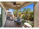 Cozy outdoor patio with comfortable seating, perfect for relaxing and entertaining guests at 168 Springhouse St, Las Vegas, NV 89148