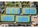 Overhead view of tennis courts showing great recreational opportunities at 168 Springhouse St, Las Vegas, NV 89148