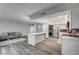 Inviting living space features an open floorplan, modern kitchen with stainless appliances and bright, stylish furniture at 205 E Harmon Ave # 1010, Las Vegas, NV 89169