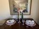 Close up of dining table set for two at 30 Strada Di Villaggio # 439, Henderson, NV 89011