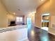 Inviting living space with fireplace, large windows, and an open flow into the well-appointed kitchen at 6250 W Flamingo Rd # 11, Las Vegas, NV 89103