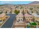 Expansive aerial view of a well-maintained residential community with uniform homes and desert landscaping at 6429 Pronghorn Ridge Ave, Las Vegas, NV 89122