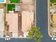 Aerial view of home with green lawn and desert landscaping at 6429 Pronghorn Ridge Ave, Las Vegas, NV 89122