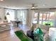 Open-concept living space with backyard access and a cozy seating area at 6507 Dove Point Pl, Las Vegas, NV 89130