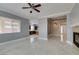 Open floor plan featuring tile flooring and easy access to kitchen at 10260 Hawks Wing St, Las Vegas, NV 89178