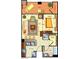 Detailed floor plan showcasing the layout of the condo, including the kitchen, bath, and sleeping alcove at 220 Flamingo Rd # 210, Las Vegas, NV 89169